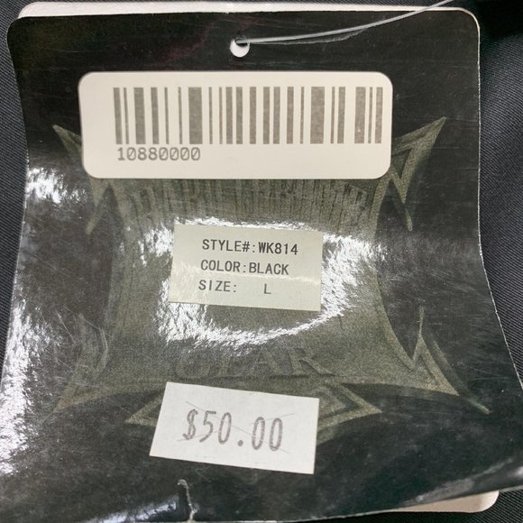 NWT Hard Chrome Gear Mens Rockabilly Skull Biker Button Down Shirt Black LARGE - Picture 7 of 9